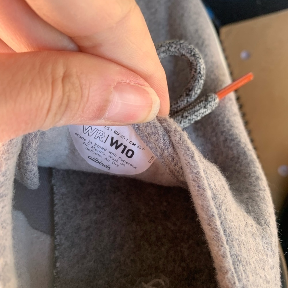 Allbirds Merino Wool Runners Casual Sneakers Shoes Grey Orange Size 10 - Picture 10 of 10